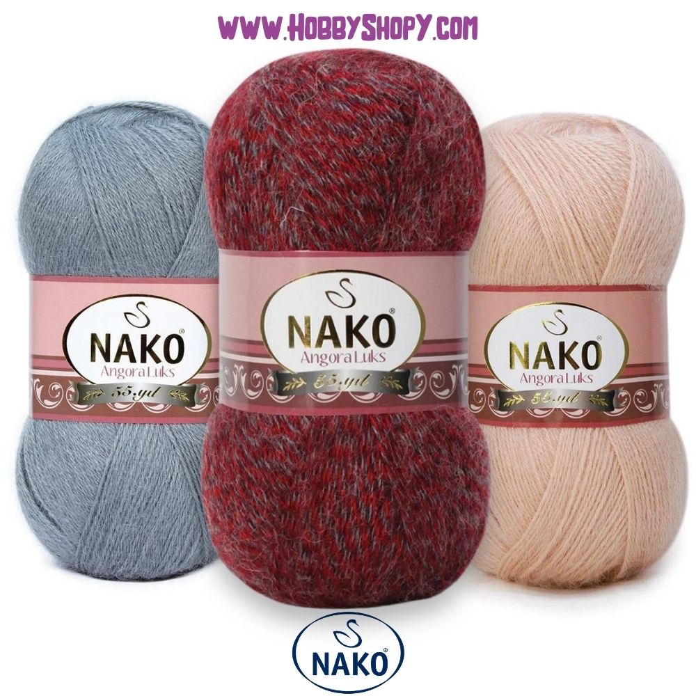 Nako Angora Luks Hand Knitting, Crochet Wool Yarn, Hobbyshopy